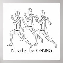 Motivational Words,I'd Rather be Running Print