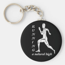 Motivational Words, Running - a Natural High Key Chain
