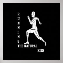 Motivational Words, Running - the Natural High Print
