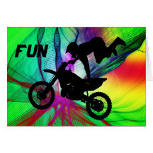 Motocross in a Psychedelic Spider Web Card