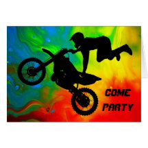 Motocross in a Solar Flare Up Greeting Cards