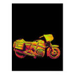 Motorbike, Gold,Golden Yellow on Black Back Postcards