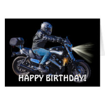 Motorbike Night Biker Birthday Card