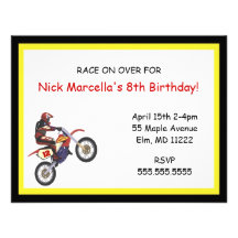 Motorcross Birthday Party Invitation