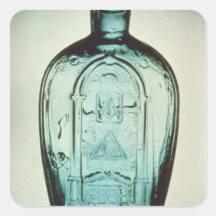 Mould-blown masonic flask stickers