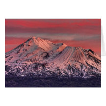 MOUNT SHASTA AT SUNSET GREETING CARD