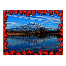 MOUNT SHASTA WITH FALL LEAVES POSTCARDS