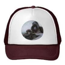 Mountain Gorilla & Father & Baby Wildlife Art Hat