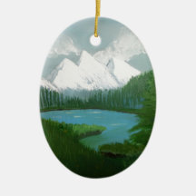 Mountain painting christmas ornaments