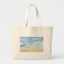 Mountains in watercolor canvas bag