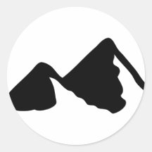 mountains round sticker