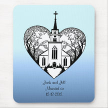 Mouse Pad - Church + Steeple in a Heart