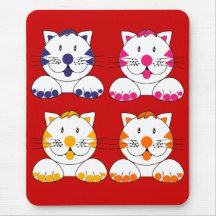 Mousepad Four Spotty Cats