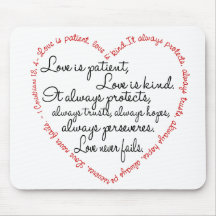 Mousepad - Love is patient Word Heart