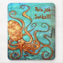 Mousepad: Original Octopus Silk Painting by Kim
