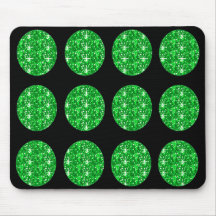 Mousepad Pink Glitter Circles on Black