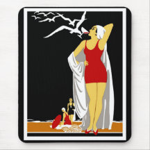 Mousepad Vintage New York Red Bathers