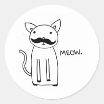Moustache Kitty Sticker