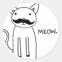 Moustache Kitty Sticker