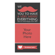 Moustache Merry Everything Customised Photo Card