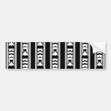 Moustache Vertical Stripes Bumper Sticker