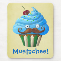 Moustached Cupcake Mousepads