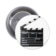 movie film clapperboard pinback button