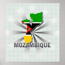 Mozambique Flag Map 2.0 Poster