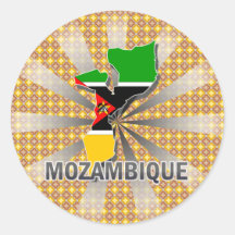 Mozambique Flag Map 2.0 Round Stickers