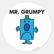 Mr Grumpy Classic Round Sticker