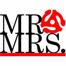 Mr & Mrs 45 Adapter Cake Topper Photo Cutout
