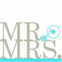 Mr & Mrs DJ Cake Topper Teal Photo Cut Outs