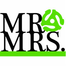 Mr & Mrs Green & Black 45 Adapter Cake Topper Acrylic Cut Out