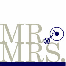 Mr & Mrs Navy & Silver DJ Cake Topper Photo Cutout
