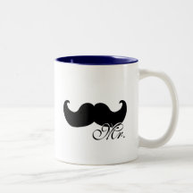 Mr mug - with black moustache
