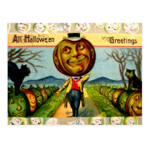 Mr. Pumpkin(Vintage Halloween Card) Post Cards