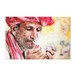 Mr. Smoker watercolor portrait Stretched Canvas Print
