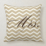 Mrs. Chevron Stripes American MoJo Pillow