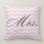 Mrs. Chevron Stripes American MoJo Pillow