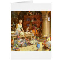 Mrs. Claus Bakes Cookies with Santa's Elves! Card