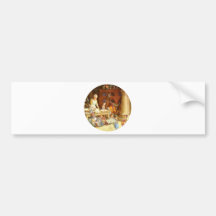 Mrs. Claus & Santa's Elves Bake Christmas Cookies Bumper Sticker