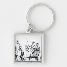 Mrs Jane Lane riding with King Charles II Keychain