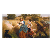 Mrs. Schuyler Burning Her Wheat Fields by Leutze Photo Cards