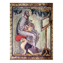 Ms 1 fol.90v St. Luke, from the Ebbo Gospels Postcards