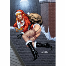 Ms Claus On The Rooftop Delivering Santas Presents Cut Outs