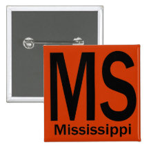 MS Mississippi plain black Buttons