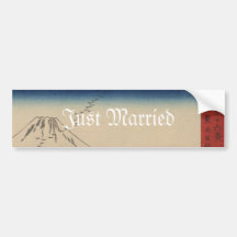 Mt. Fuji Japanese Vintage Art Wedding Invitation Bumper Sticker