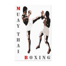 Muay Thai Boxing Stretched Canvas Print