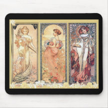 Mucha ~ Panel of Three Mouse Pads