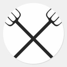 muckrake crossed round sticker